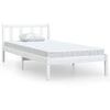 vidaXL Estructura de cama individual peque&ntilde;a sin colch&oacute;n madera blanco