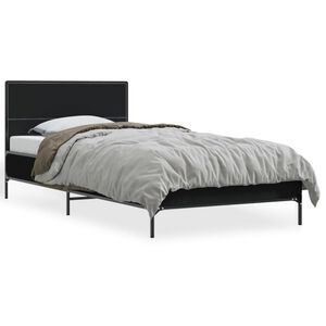 vidaXL Estructura de cama madera ingenier&iacute;a y metal negro 100x200 cm