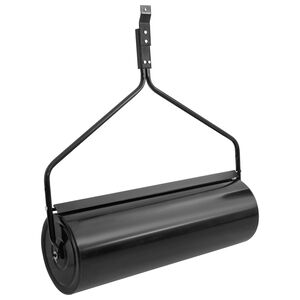 vidaXL Rodillo para césped de jardín, empujable, negro, 63 l, hierro