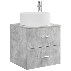 vidaXL Vanidad con Lavabo de Pared Gris Hormig&oacute;n 49,5 x 44,5 x 65,5 cm