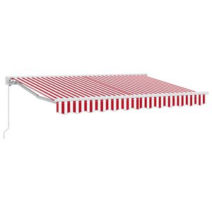 vidaXL Toldo manual 3 x 2,5 m Rayas rojas y blancas 100% Poli&eacute;ster