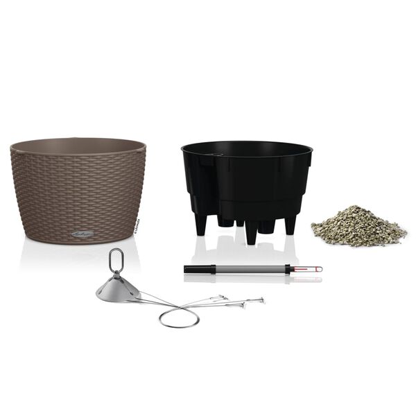 LECHUZA Macetero colgante NIDO Cottage 35 ALL-IN-ONE marrón arena