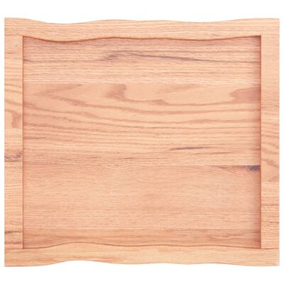 vidaXL Tablero mesa madera tratada borde natural marrón 60x50x(2-4) cm
