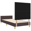 vidaXL Estructura de cama con cabecera Marr&oacute;n oscuro 80 x 200 cm tela