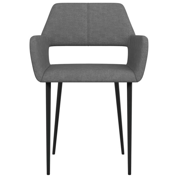 vidaXL Sillas de comedor 2 unidades tela gris oscuro
