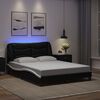 vidaXL Estructura de cama con LED sin colch&oacute;n Hvar negro blanco 120x200 cm