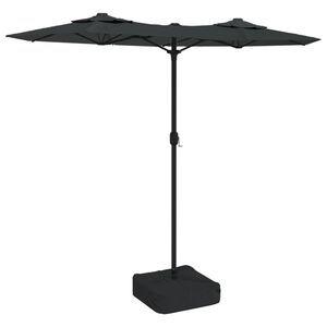 vidaXL Sombrilla doble de jard&iacute;n gris antracita 316x145 cm