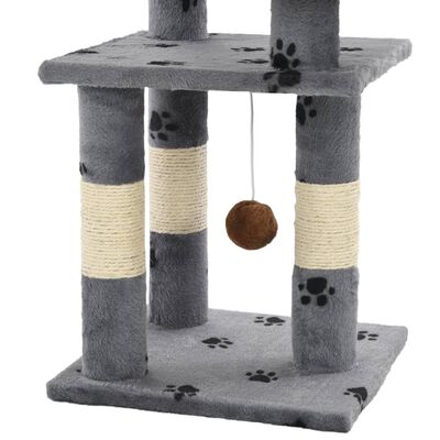 vidaXL Rascador para gatos poste de sisal 65 cm huellas gris