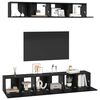 vidaXL Conjunto de mueble de TV 5 pcs Roble Negro Madera de ingeniería