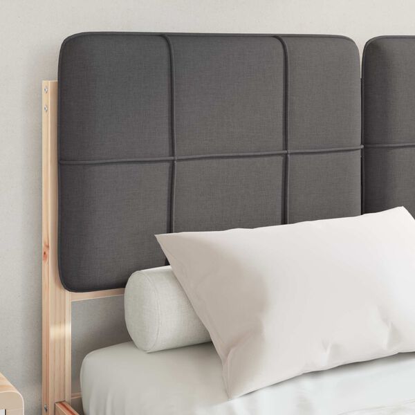 vidaXL Estructura de Cama con Cabecera Tapizada Gris oscuro