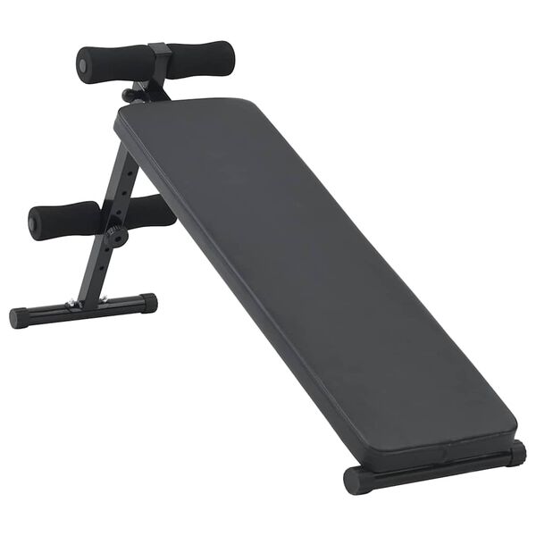 vidaXL Banco para Abdominales Manual Negro 124 x 33.5 x 55 cm
