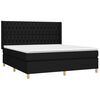 vidaXL Cama box spring colch&oacute;n y luces LED tela negro 180x200 cm