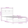vidaXL Estructura de cama sin colch&oacute;n metal roble ahumado 100x190 cm