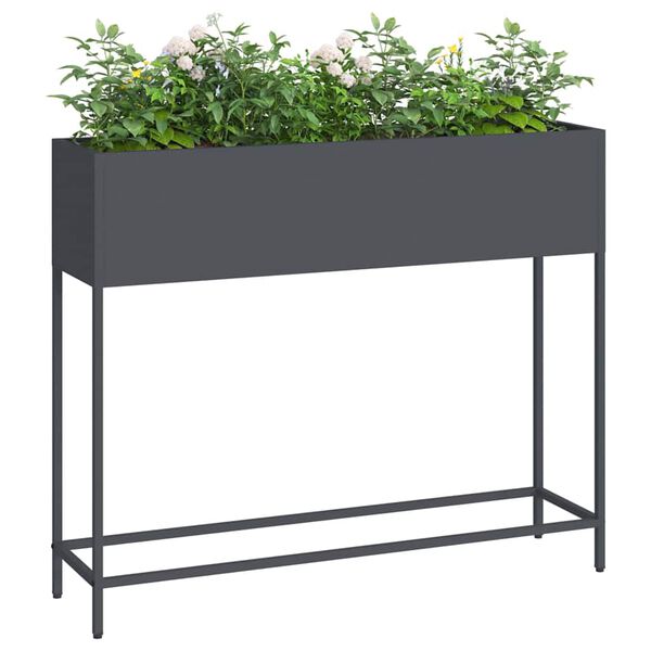 vidaXL Jardinera Elevada Antracita 100 x 26 x 82 cm Acero