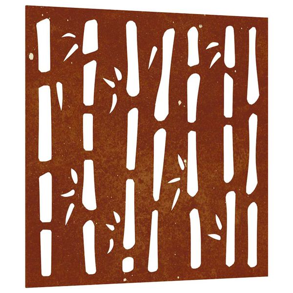 vidaXL Adorno de pared de jard&iacute;n acero corten dise&ntilde;o bamb&uacute; 55x55 cm