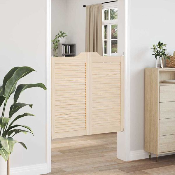 vidaXL Puertas batientes dise&ntilde;o de lamas 1 par 100x100cm madera pino