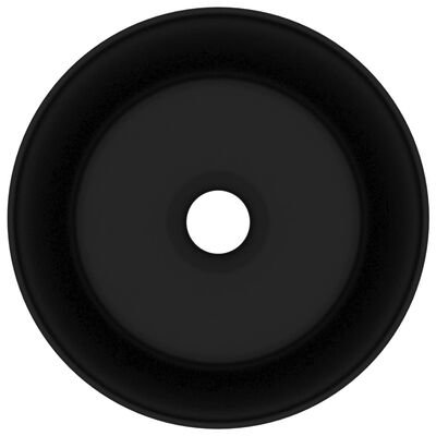 vidaXL Lavabo de lujo redondo cerámica negro mate 40x15 cm