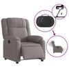 vidaXL Sillón reclinable eléctrico tela gris taupé