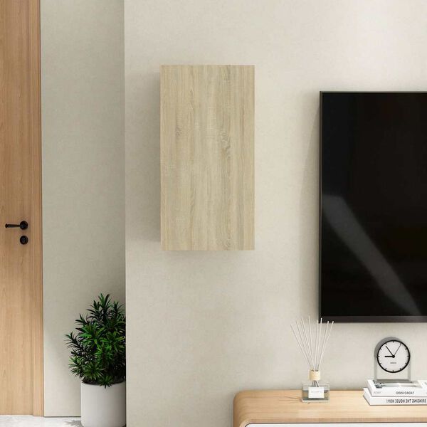vidaXL Mueble de TV madera contrachapada color roble 30,5x30x60 cm