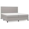 vidaXL Cama box spring con colch&oacute;n tela gris claro 200x200 cm