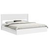 vidaXL Estructura de cama con almacenamiento y cabecero Blanco