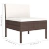 vidaXL Set muebles de jard&iacute;n 7 pzas y cojines rat&aacute;n sint&eacute;tico marr&oacute;n