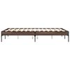 vidaXL Estructura cama madera ingenier&iacute;a metal marr&oacute;n roble 135x190 cm