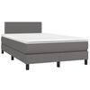 vidaXL Cama box spring con colch&oacute;n cuero sint&eacute;tico gris 120x190 cm