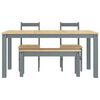 vidaXL Juego de comedor Panama 4 pzas madera maciza de pino gris