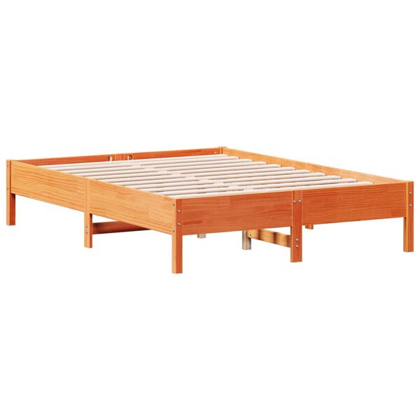 vidaXL Estructura de cama sin colchón madera maciza marrón 120x190 cm