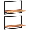 vidaXL Estantes de pared 2 unidades madera maciza acacia 60x25x35 cm