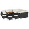 vidaXL Conjunto de sof&aacute;s de jard&iacute;n 13 uds. Negro rat&aacute;n sint&eacute;tico