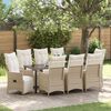 vidaXL Conjunto de Comedor de Jard&iacute;n 9 pcs Beige rat&aacute;n sint&eacute;tico