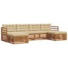 vidaXL Conjunto de sof&aacute;s de exterior 6 uds. Natural y Beige