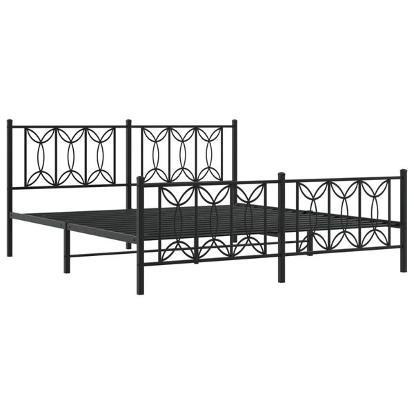 vidaXL Estructura cama sin colchón con estribo metal negro 183x213 cm