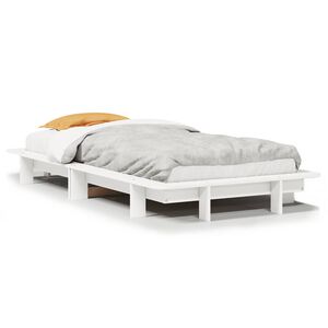 vidaXL Estructura de cama sin colch&oacute;n madera maciza blanca 90x190 cm