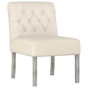 vidaXL Silla tapizada con botones lino