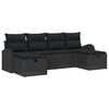 vidaXL Conjunto de sof&aacute; de jard&iacute;n 6 uds. Negro rat&aacute;n sint&eacute;tico