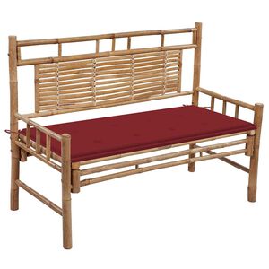 vidaXL Banco de jard&iacute;n con coj&iacute;n bamb&uacute; 120 cm