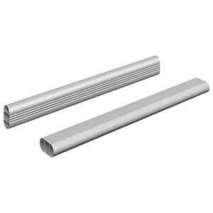 vidaXL Varilla para Armario 2 pcs Plateado 264 x 15 x 29 mm