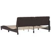 vidaXL Estructura de cama sin colch&oacute;n tela marr&oacute;n oscuro 200x200 cm
