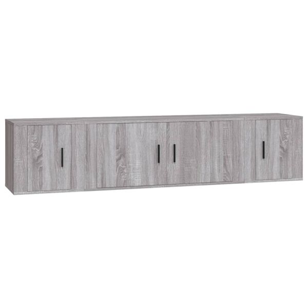 vidaXL Set de muebles para TV 3 pzas madera contrachapada gris Sonoma