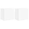 vidaXL Muebles TV de pared 2 uds madera ingenier&iacute;a blanco 40,5x30x40cm