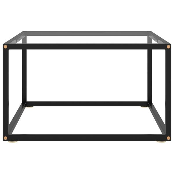 vidaXL Mesa de centro con vidrio templado negro 60x60x35 cm
