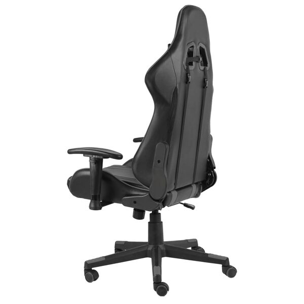 vidaXL Silla gaming giratoria PVC gris