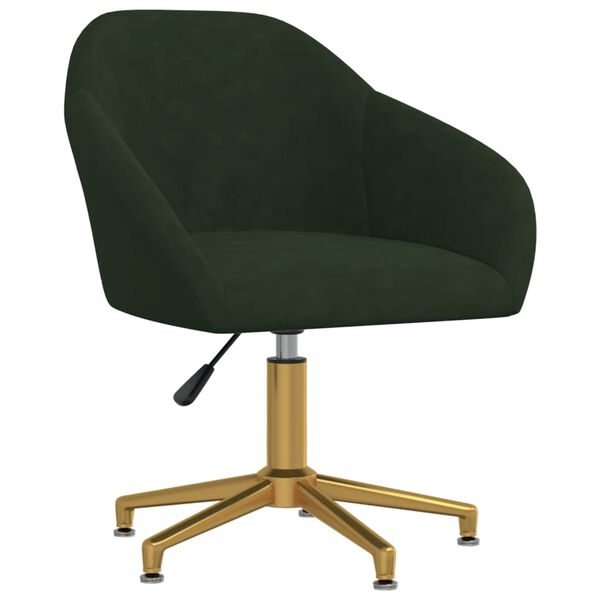 vidaXL Sillas de comedor giratorias 6 unidades terciopelo verde oscuro