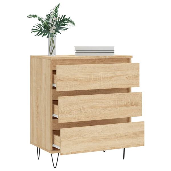vidaXL Aparador de madera contrachapada roble Sonoma 60x35x70 cm