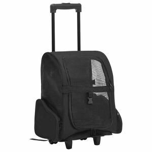 vidaXL Carro plegable para mascotas multiusos negro