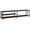 vidaXL Mueble TV metal y madera contrachapada roble marr&oacute;n 200x40x50cm