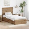 vidaXL Estructura de cama con cabecera Roble artesanal 90 x 190 cm